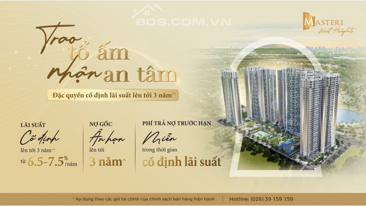 Bán căn hộ, trực tiếp CĐT Masteri quỹ căn 1PN - 2PN - 3PN, giá tốt, CK cao, vay 80%, HTLS 24 tháng